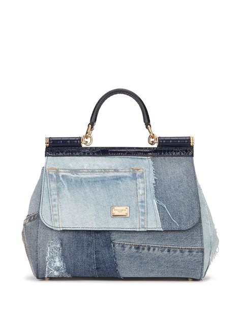 sicily von bag dolce gabbana pelle blu|dolce gabbana denim bag.